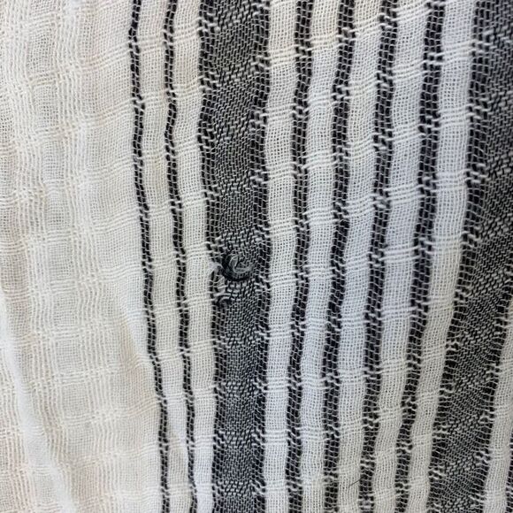 Aerie Fringe Kimono Coverup Wrap Poncho Women One Size Black White - Picture 6 of 10
